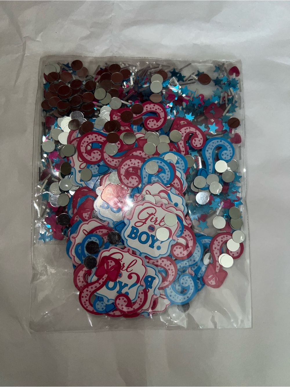 🍄 Amscan Pink & Blue Baby Shower Gender Reveal Confetti Mix Party Decoration